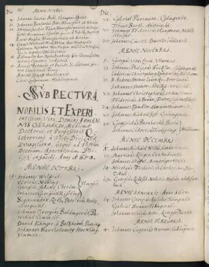 Winterhalbjahr 1649/1650. Rektorat Johannes Gerhard