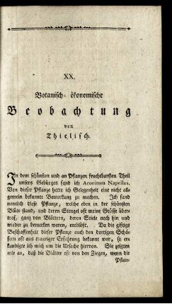 XX. Botanisch-ökonomische Beobachtung.