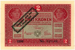 Geldschein, 2 Kronen (Österreich), 1920