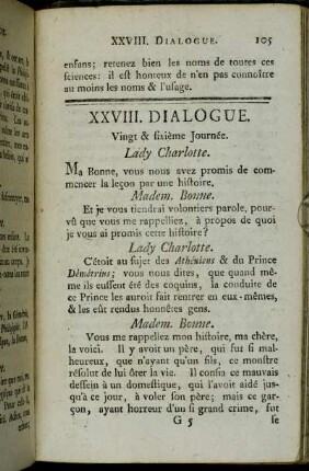 XXVIII. Dialogue. Vingt & sixième Journée.