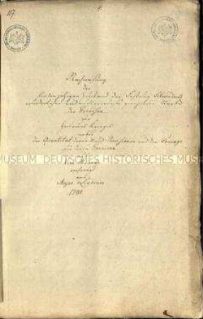 Handschrift mit der Aufstellung der erforderlichen Mannstärke für die Festung Schweidnitz im Krieg sowie die benötigte Verpflegung und Fourage