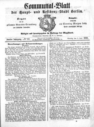 1861,22: No. 22, 2. Juni 1861