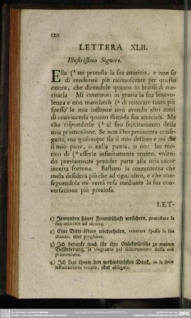 Lettera XLII. Illustrissimo Signore