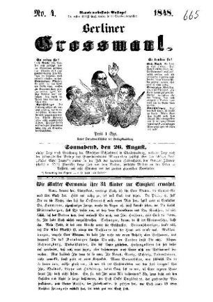 Berliner Grossmaul. N[umer]o 4.