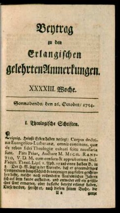 XXXXIII. Woche