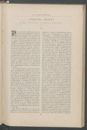 Alemania, Francia y la política general europea. - [Continuación]