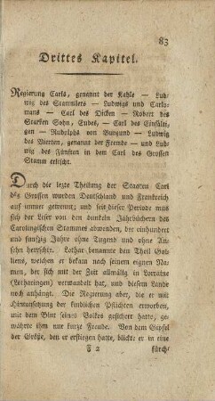 Drittes Kapitel. Regierung Carls, genannt der Kahle. ...