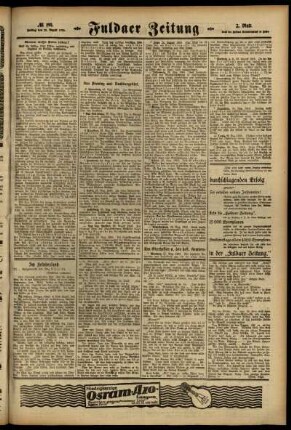 Zweite Ausgabe vom Freitag, den 25. August 1916.
