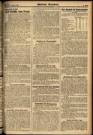 Zweite Ausgabe vom Mittwoch, den 20. Oktober 1937.