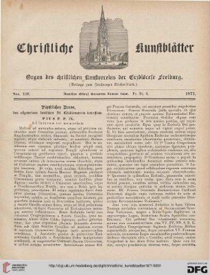 10: Christliche Kunstblätter: Organ des Christlichen Kunstvereins der Erzdiözese Freiburg