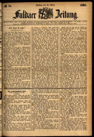 Ausgabe vom Freitag, den 30. März 1883.