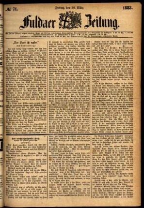 Ausgabe vom Freitag, den 30. März 1883.