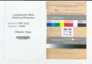 Entnazifizierung Peter Wilbertz , geb. 20.02.1887 (Bote)