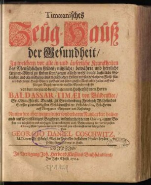 Timæanisches Zeug-Hauß der Gesundheit
