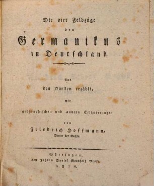 Die vier Feldzüge des Germanicus in Deutschland