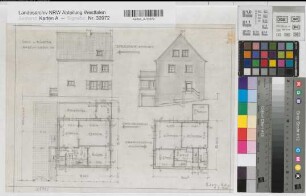 Münster (Münster) Haus Habichtshöhe 44 Grundrisse, Ansichten 1970 1 : 100 27,5 x 37,5 Zeichnung Wohnungsgesellschaft Münsterland