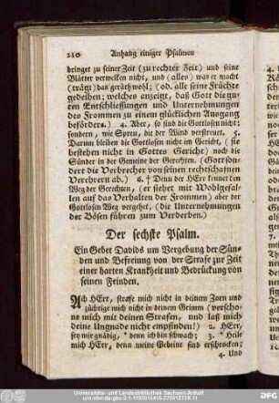 Der sechste Psalm.