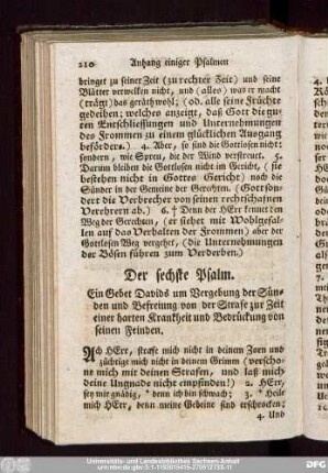 Der sechste Psalm.