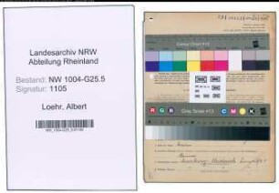 Entnazifizierung Albert Loehr , geb. 07.02.1891 (Schreiner)
