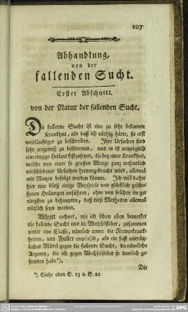 Abhandlung, von der fallenden Sucht