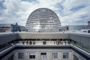 Blick auf die Kuppel des Reichstagsgebäudes