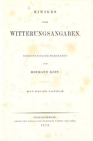 Einiges über Witterungsangaben
