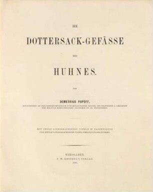 Die Dottersack-Gefässe des Huhnes