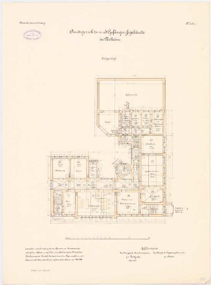 Amtsgericht und Gefängnis, Neheim: Grundriss Erdgeschoss 1:100