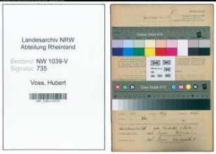 Entnazifizierung Hubert Voss , geb. 03.06.1916 (Chemiearbeiter)
