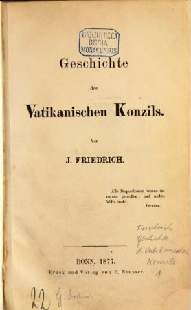 Geschichte des Vatikanischen Konzils, 1. Vorgeschichte bis zur Eröffnung des Konzils