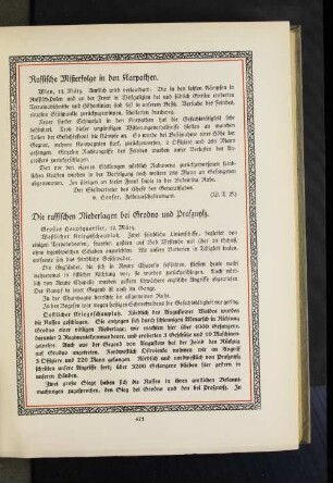 Die russischen Niederlagen bei Grodno und Prasznysz.