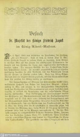 Besuch Sr. Majestät des Königs Friedrich August im König-Albert-Museum