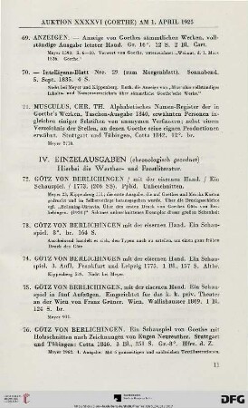 IV. Einzelausgaben (chronologisch geordnet) (Nr. 72-313)
