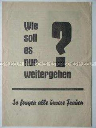 Illustrierte Propagandaschrift der KPD in Form eines Sketches zur ersten Bundestagswahl 1949