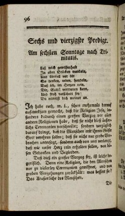 Sechs und vierzigste Predigt. - Neun und vierzigste Predigt.