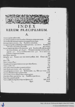 Index Rerum Praecipuarum.