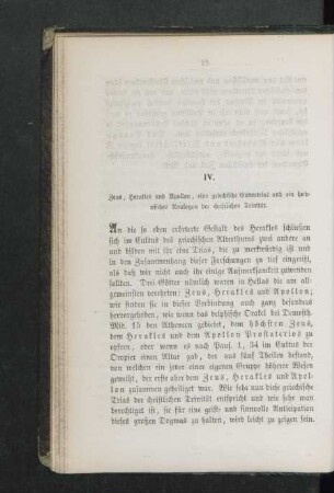 IV. Zeus, Herakles und Apollon, eine griechische Göttertrias und ein heidnisches Analogon der christlichen Trinität