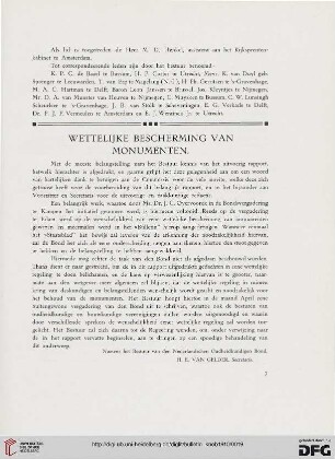 2.Ser. 3.1910: Wettelijke Bescherming van Monumenten, [1]
