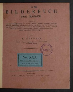[Bd. 1], No. 30: Bilderbuch für Kinder