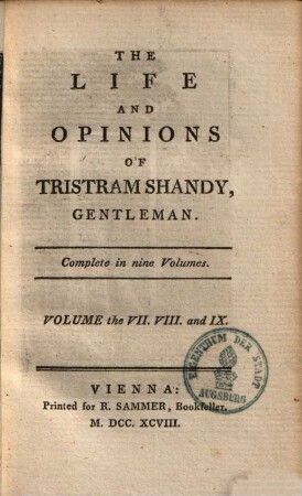 The life and opinions of Tristram Shandy, gentleman, 7/9