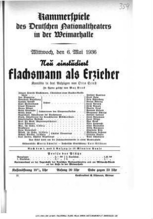 Flachsmann als Erzieher