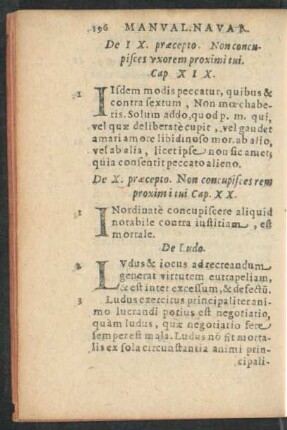 De IX. praecepto. Non concupisces uxorem proximi tui. Cap. XIX.