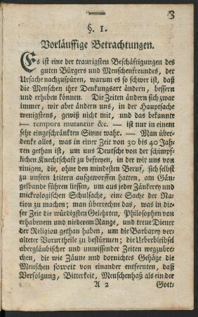 §. 1. Vorläuffige Betrachtungen