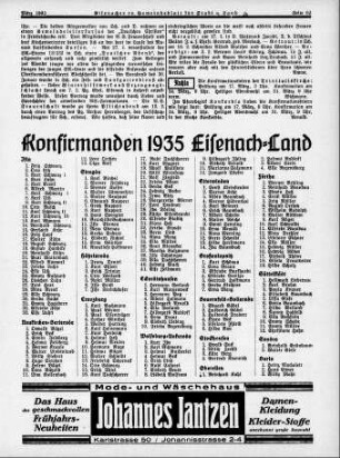 Konfirmanden 1935 Eisenach-Land
