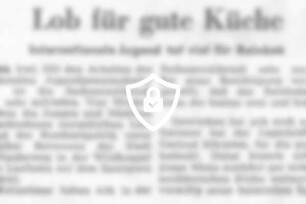 Lob für gute Küche