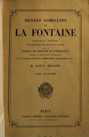 Oeuvres complètes de La Fontaine. IV,2