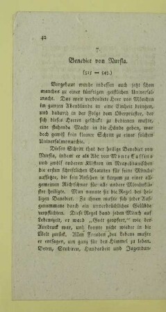 7. Benedict von Nursia (515-543)