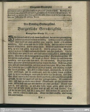 Am Sonntag Septuagesimae. Bürgerliche Gerechtigkeit. Evangelium Matth. XX, 1-16