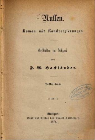Nullen : Roman mit Randverzierungen : Geschichten im Zickzack. 3. Band