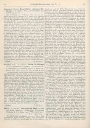 431 [Rezension] Rauschen, Gerhard, Grundriß der Patrologie mit besonderer Berücksichtigung der Dogmengeschichte. 2., verb. u. verm. Aufl